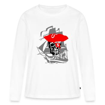Pirate - T-shirt manches longues Premium bio Femme - blanc - Devant - Julia (174cm)