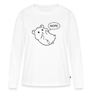 hamster paresseux hamster amant hamster propriétaire de hamster - T-shirt manches longues Premium bio Femme - blanc - Devant - Julia (174cm)