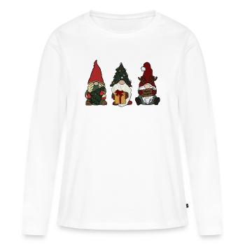 Brownie - T-shirt manches longues Premium bio Femme - blanc - Devant - Julia (174cm)