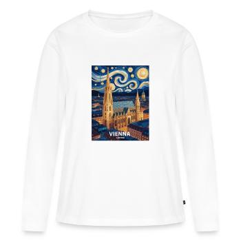 Vienne - T-shirt manches longues Premium bio Femme - blanc - Devant - Julia (174cm)