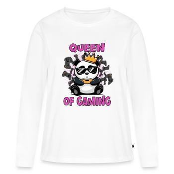 Queen of Gaming - Women's Premium Organic Long Sleeve Shirt - white - Front - Julia (174cm)