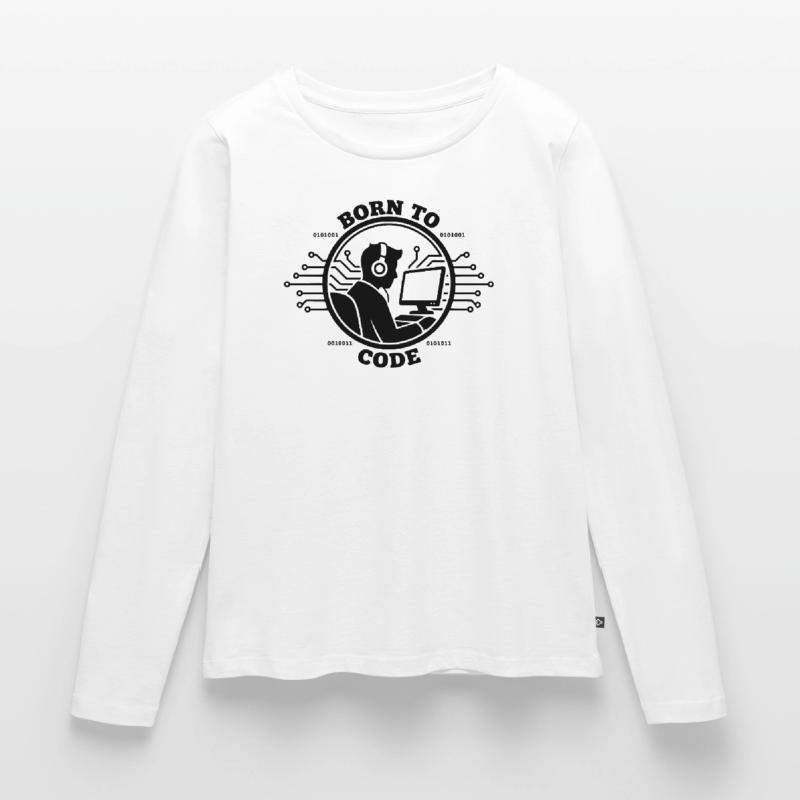Codeur né pour coder Programmeur T-shirt manches longues Premium bio Femme