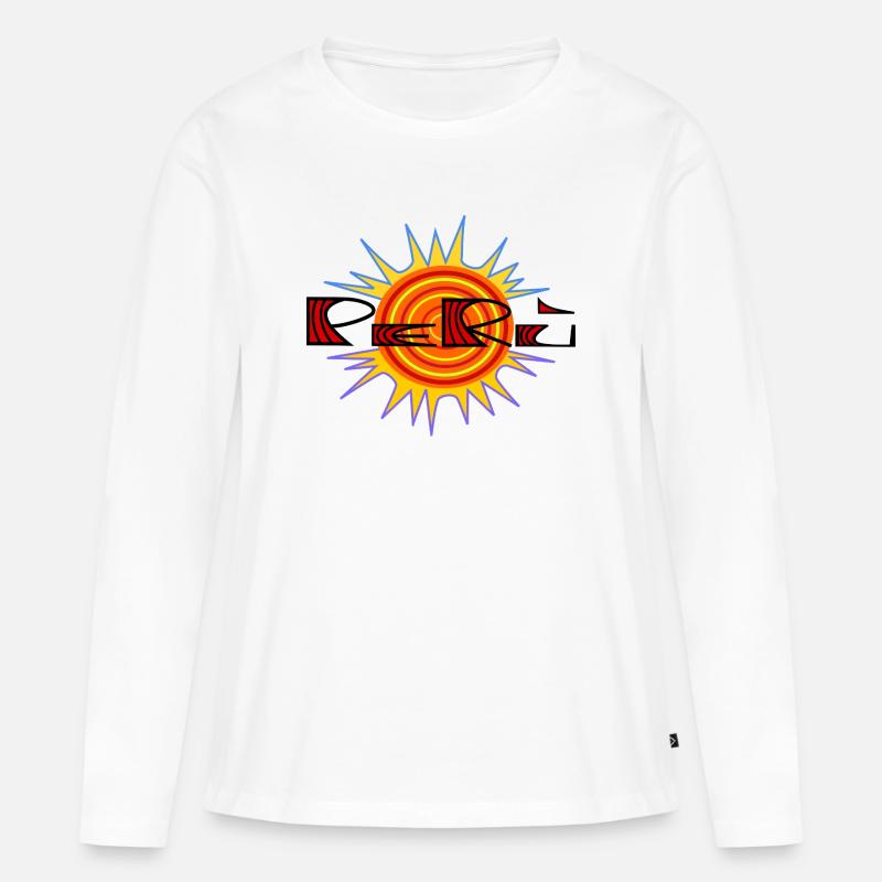 Logo Perù von Cean - Frauen Premium Bio Langarmshirt - Weiß