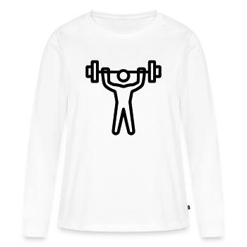 musculation - T-shirt manches longues Premium bio Femme - blanc - Devant - Julia (174cm)