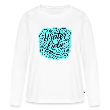 Amour d’hiver Coeur hivernal - T-shirt manches longues Premium bio Femme - blanc - Devant - Julia (174cm)