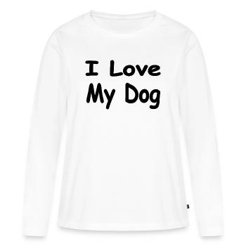 canine - T-shirt manches longues Premium bio Femme - blanc - Devant - Julia (174cm)
