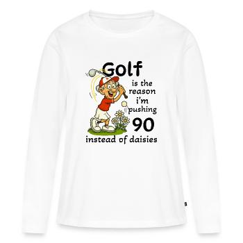 Golf - Pousser 90 - Femme - T-shirt manches longues Premium bio Femme - blanc - Devant - Julia (174cm)