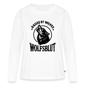 Wolfblood Meute de loups Wolfpack Chasse loyale - T-shirt manches longues Premium bio Femme - blanc - Devant - Julia (174cm)