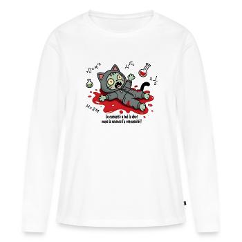 Curiosity has killed the cat, science... - Women's Premium Organic Long Sleeve Shirt - white - Front - Julia (174cm)