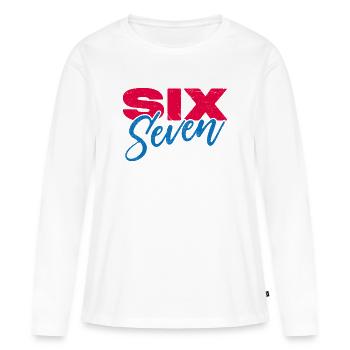 six sept - T-shirt manches longues Premium bio Femme - blanc - Devant - Julia (174cm)