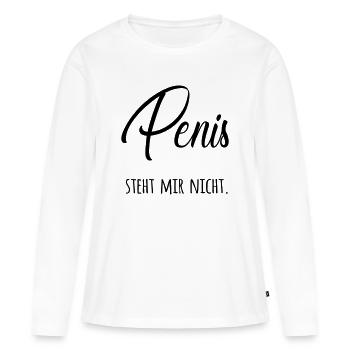 Le pénis ne me convient pas - T-shirt manches longues Premium bio Femme - blanc - Devant - Julia (174cm)