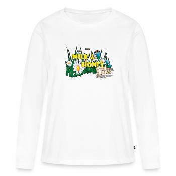 LAIT ET MIEL - T-shirt manches longues Premium bio Femme - blanc - Devant - Julia (174cm)