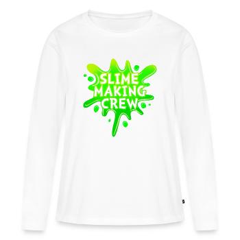 Slime visqueux Slime - T-shirt manches longues Premium bio Femme - blanc - Devant - Julia (174cm)