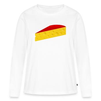 Cheese wedge with red rind - Women's Premium Organic Long Sleeve Shirt - white - Front - Julia (174cm)
