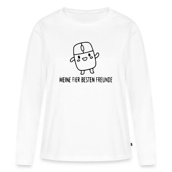 gamer-friends-mouse-buttons-funny-spruch_1 - Women's Premium Organic Long Sleeve Shirt - white - Front - Julia (174cm)
