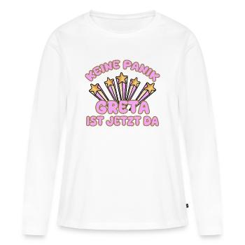 Frauenname Greta - Frauen Premium Bio Langarmshirt - Weiß - Vorne - Julia (174cm)