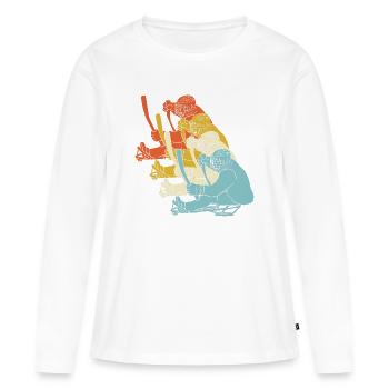 Hockey sur glace Para Handicap - T-shirt manches longues Premium bio Femme - blanc - Devant - Julia (174cm)