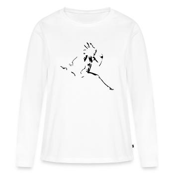 coureur - T-shirt manches longues Premium bio Femme - blanc - Devant - Julia (174cm)