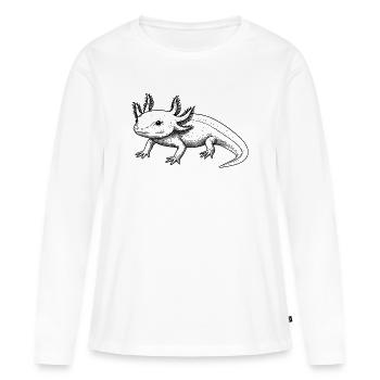 Axolotl Line Style – Black - Women's Premium Organic Long Sleeve Shirt - white - Front - Julia (174cm)