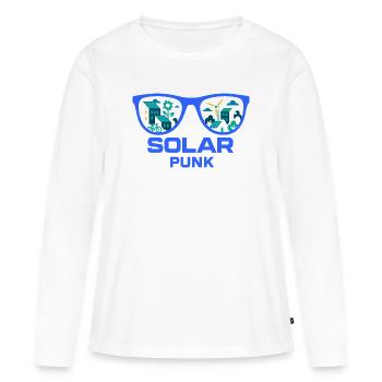 Solarpunk Vision - T-shirt manches longues Premium bio Femme - blanc - Devant - Julia (174cm)