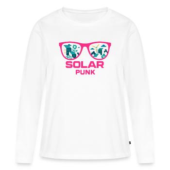 Solarpunk Vision - T-shirt manches longues Premium bio Femme - blanc - Devant - Julia (174cm)