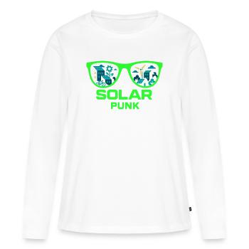 Solarpunk Vision - T-shirt manches longues Premium bio Femme - blanc - Devant - Julia (174cm)