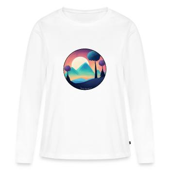 Sérénité des Montagnes Pastel - T-shirt manches longues Premium bio Femme - blanc - Devant - Julia (174cm)