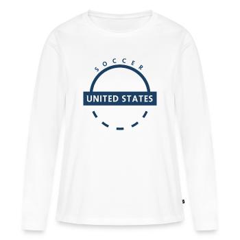 Écusson de l’arc de football américain - T-shirt manches longues Premium bio Femme - blanc - Devant - Julia (174cm)