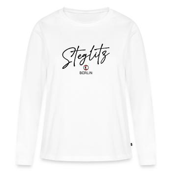 Steglitz - Drapeau de Berlin - Ours de Berlin - T-shirt manches longues Premium bio Femme - blanc - Devant - Julia (174cm)