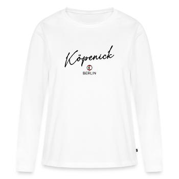 Köpenick - Drapeau de Berlin - Ours de Berlin - T-shirt manches longues Premium bio Femme - blanc - Devant - Julia (174cm)