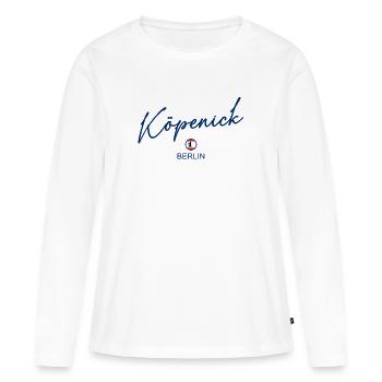 Köpenick - Drapeau de Berlin - Ours de Berlin - T-shirt manches longues Premium bio Femme - blanc - Devant - Julia (174cm)