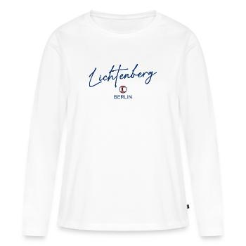 Lichtenberg - Drapeau de Berlin - Ours de Berlin - T-shirt manches longues Premium bio Femme - blanc - Devant - Julia (174cm)
