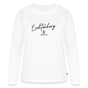 Lichtenberg - Drapeau de Berlin - Ours de Berlin - T-shirt manches longues Premium bio Femme - blanc - Devant - Julia (174cm)