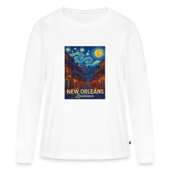La Nouvelle-Orléans, Louisiane - T-shirt manches longues Premium bio Femme - blanc - Devant - Julia (174cm)