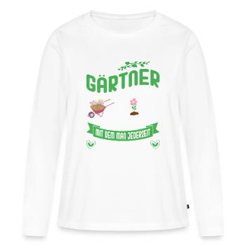Jardinier Jardinage Jardinage Jardinage Jardinage - T-shirt manches longues Premium bio Femme - blanc - Devant - Julia (174cm)