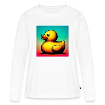Caneton Canard Canard Canard - T-shirt manches longues Premium bio Femme - blanc - Devant - Julia (174cm)
