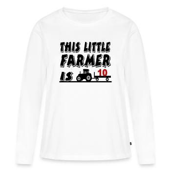 Bauer - Frauen Premium Bio Langarmshirt - Weiß - Vorne - Julia (174cm)