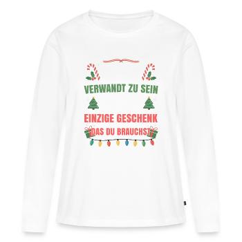To be related to me, only gift - Women's Premium Organic Long Sleeve Shirt - white - Front - Julia (174cm)
