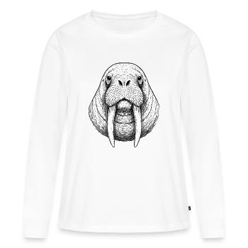 Morse - T-shirt manches longues Premium bio Femme - blanc - Devant - Julia (174cm)