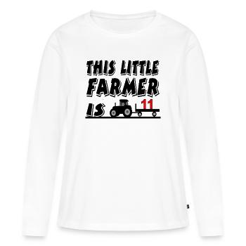 Bauer - Frauen Premium Bio Langarmshirt - Weiß - Vorne - Julia (174cm)