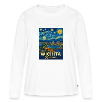 Wichita, Kansas - T-shirt manches longues Premium bio Femme - blanc - Devant - Julia (174cm)