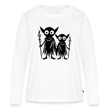 Gobelin Orc Fantasy - T-shirt manches longues Premium bio Femme - blanc - Devant - Julia (174cm)