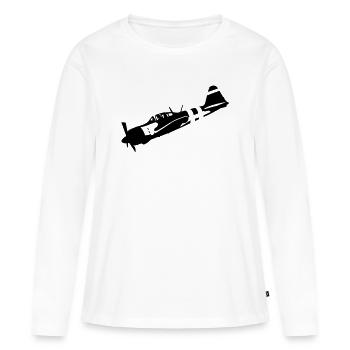 zéro - T-shirt manches longues Premium bio Femme - blanc - Devant - Julia (174cm)