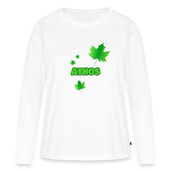 Athos - Frauen Premium Bio Langarmshirt - Weiß - Vorne - Julia (174cm)