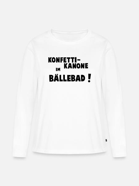 Konfettikanone im Baellebad - Frauen Premium Bio Langarmshirt - Weiß