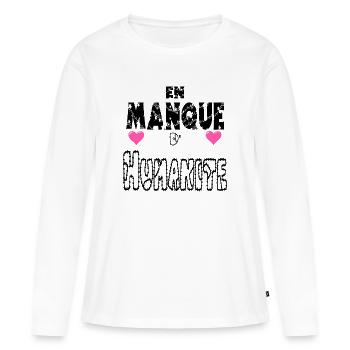 En Manque d'Humanité - T-shirt manches longues Premium bio Femme - blanc - Devant - Julia (174cm)