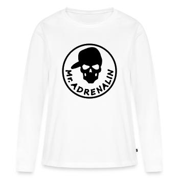 Mr. Adrenalin - Frauen Premium Bio Langarmshirt - Weiß - Vorne - Julia (174cm)