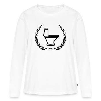 Toilette Toilette Couronne - T-shirt manches longues Premium bio Femme - blanc - Devant - Julia (174cm)