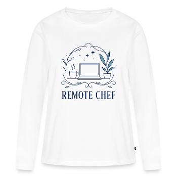 Remote Chef Laptop Motiv - Frauen Premium Bio Langarmshirt - Weiß - Vorne - Julia (174cm)