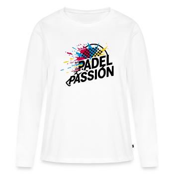 Padel Passion - T-shirt manches longues Premium bio Femme - blanc - Devant - Julia (174cm)